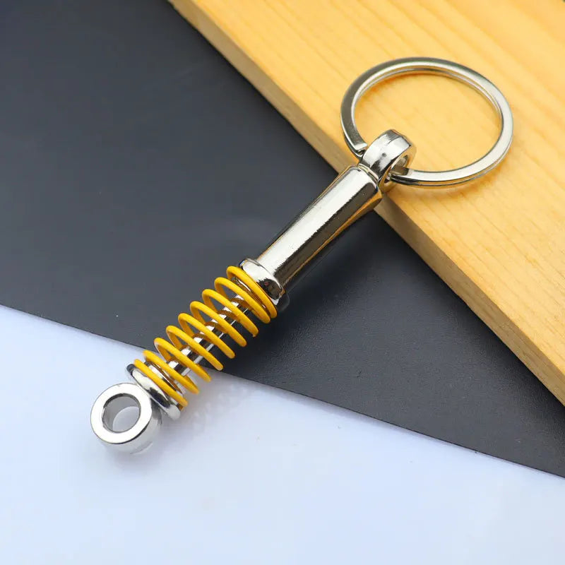 Creative Gift Mini Metal Car Parts Keychain Turbo Gear Hub Keyring Brake Disc Shock Absorber Shifter Pendant Auto Part Key Chain