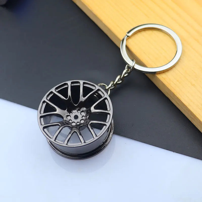 Creative Gift Mini Metal Car Parts Keychain Turbo Gear Hub Keyring Brake Disc Shock Absorber Shifter Pendant Auto Part Key Chain