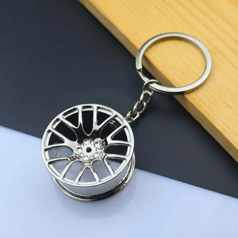 Creative Gift Mini Metal Car Parts Keychain Turbo Gear Hub Keyring Brake Disc Shock Absorber Shifter Pendant Auto Part Key Chain