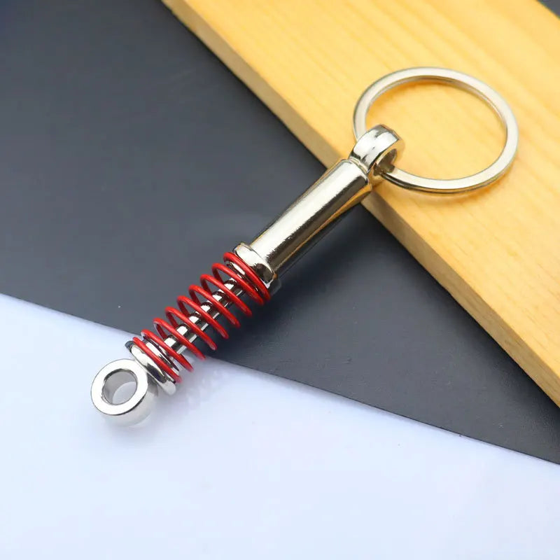Creative Gift Mini Metal Car Parts Keychain Turbo Gear Hub Keyring Brake Disc Shock Absorber Shifter Pendant Auto Part Key Chain